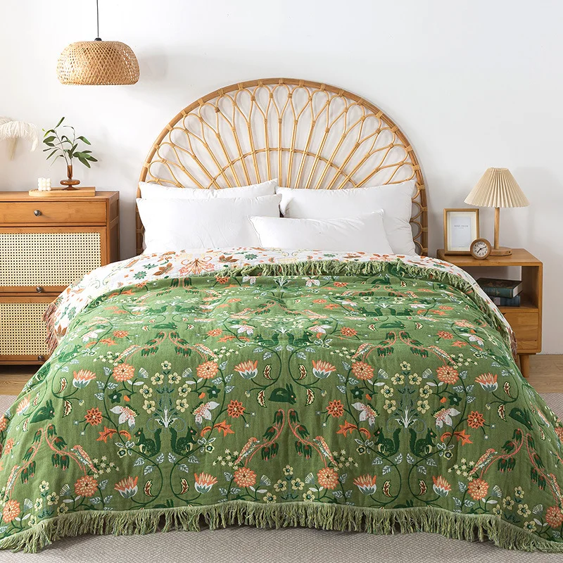 بطانية قطنية نقية منسوجة من ال - مراجعة Muslin Cotton Bedspread وسعره