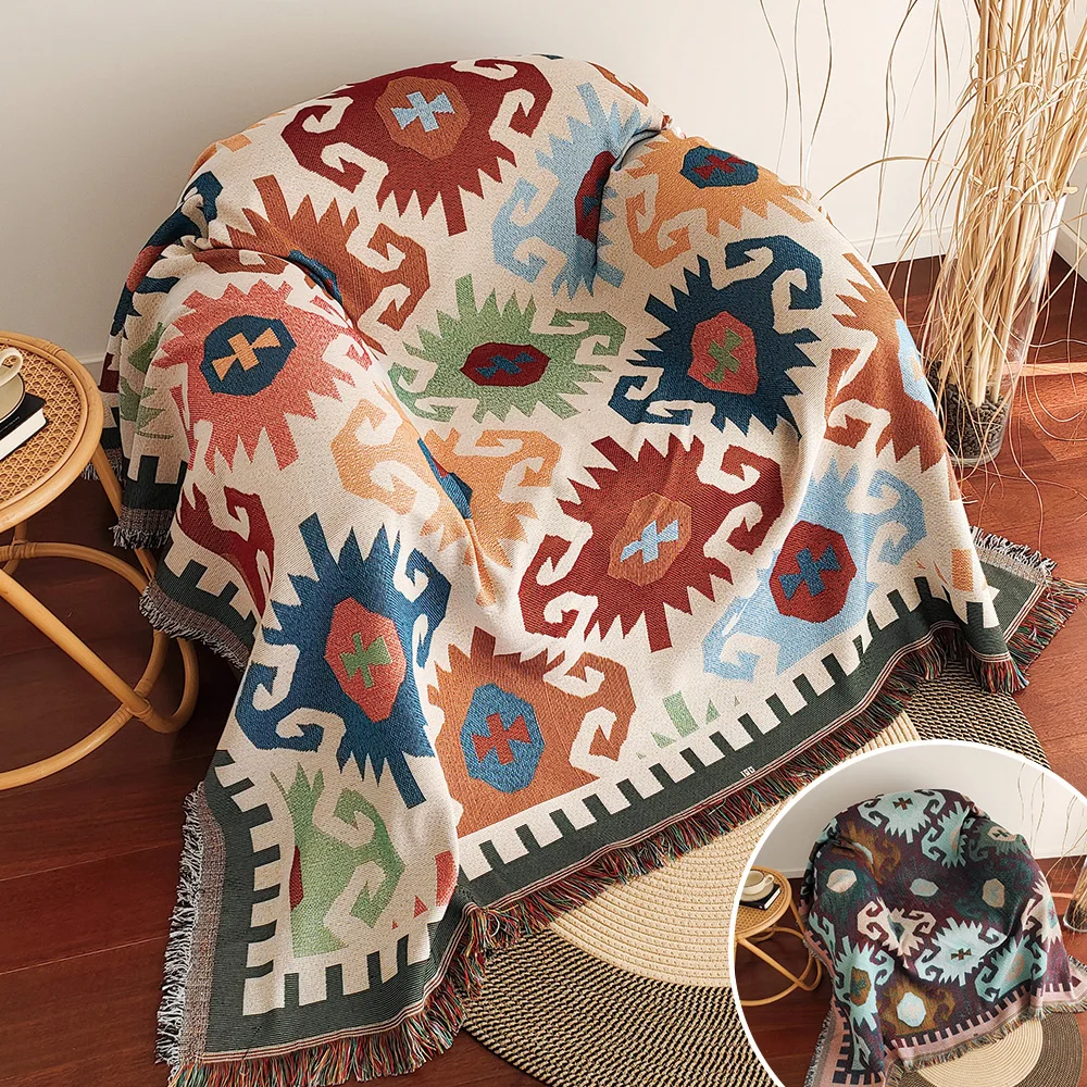 بطانية أريكة جديدة، بطانية رمي - مراجعة Boho Throw Blanket Fringe وسعره