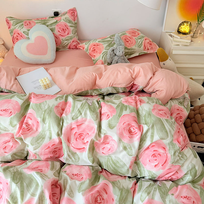 الوردي الوردي حاف مجموعة غطاء  - مراجعة Duvet Cover Sets With Zipper وسعره