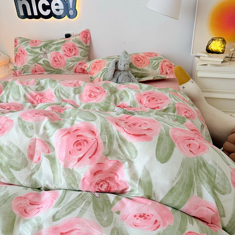 الوردي الوردي حاف مجموعة غطاء  - مراجعة Duvet Cover Sets With Zipper وسعره